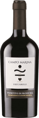 19,95 € 免费送货 | 红酒 Luccarelli Campo Marina D.O.C. Primitivo di Manduria 普利亚大区 意大利 Primitivo 瓶子 75 cl