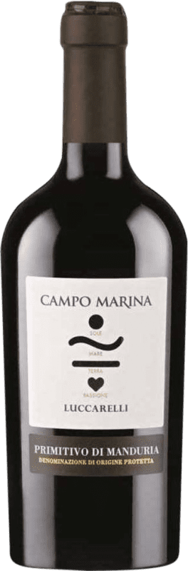 19,95 € Kostenloser Versand | Rotwein Luccarelli Campo Marina D.O.C. Primitivo di Manduria Apulien Italien Primitivo Flasche 75 cl