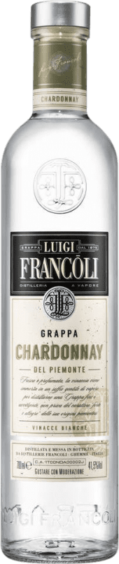 44,95 € Envio grátis | Aguardente Grappa Luigi Francoli Itália Chardonnay Garrafa 70 cl