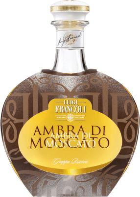 79,95 € Envio grátis | Aguardente Grappa Luigi Francoli Ambra Reserva Itália Mascate Garrafa 70 cl