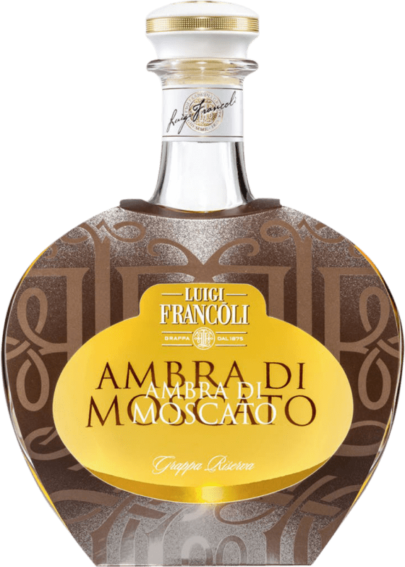 63,95 € Envio grátis | Grappa Luigi Francoli Ambra Reserva Itália Moscato Garrafa 70 cl