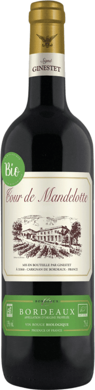 18,95 € Бесплатная доставка | Белое вино Ginestet Cour de Mandelotte A.O.C. Bordeaux Бордо Франция Merlot — Мерло, Cabernet Sauvignon — Каберне Совиньон Бутылка 75 cl Без алкоголя