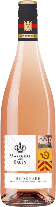 13,95 € 送料無料 | ロゼワイン Markgraf von Baden Bodensee Rosé ドライ V.D.P. Gutswein Baden ドイツ Pinot Black ボトル 75 cl