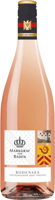 15,95 € Envío gratis | Vino Rosado Markgraf von Baden Bodensee Trocken — Seco VDP Gutswein — Vino de Finca, Rosé — Rosado Baden Alemania Pinot Negro Botella 75 cl