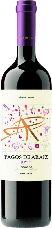 10,95 € 免费送货 | 红葡萄酒 Pagos de Aráiz 年轻的 D.O. Navarra 纳瓦拉 西班牙 Tempranillo — 丹魄, Garnacha — 歌海娜 75 cl