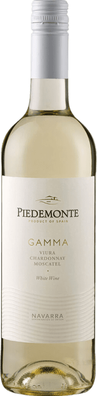 9,95 € Envío gratis | Vino blanco Piedemonte Gamma Blanco D.O. Navarra Navarra España Viura, Chardonnay, Moscatel Botella 75 cl