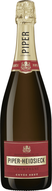 136,95 € Бесплатная доставка | Белое игристое вино Piper-Heidsieck Brut — брют Cuvée A.O.C. Champagne шампанское Франция Pinot Noir — Пино Нуар, Nebbiolo — Неббиоло, Chardonnay — Шардоне Бутылка Магнум 1,5 L