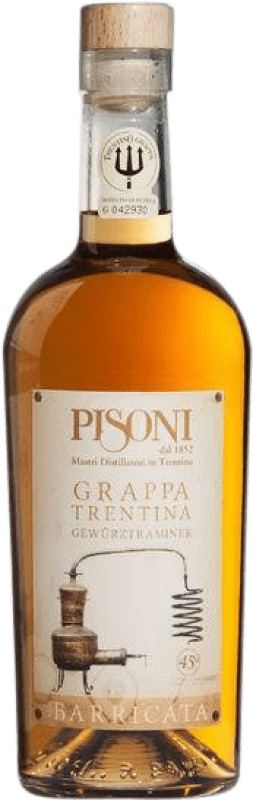 59,95 € Envio grátis | Aguardente Grappa Pisoni Barricata Trentin Trentino Itália Gewürztraminer Garrafa 70 cl