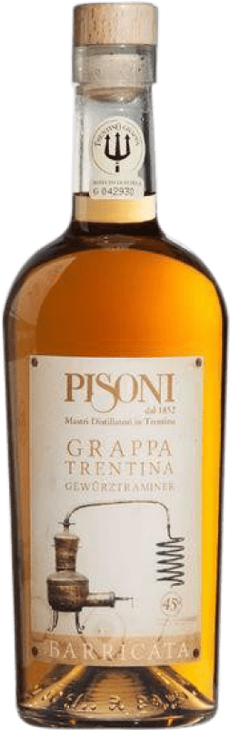 63,95 € Envio grátis | Grappa Pisoni Barricata Trentin Trentino Itália Gewürztraminer Garrafa 70 cl