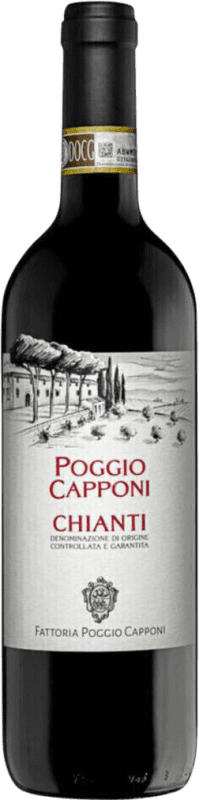 8,95 € Kostenloser Versand | Rotwein Poggio Capponi D.O.C.G. Chianti Toskana Italien 75 cl