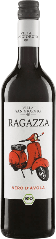 8,95 € Envío gratis | Vino tinto Villa San Giorgio Ragazza Italia Nero d'Avola Ecológico Botella 75 cl