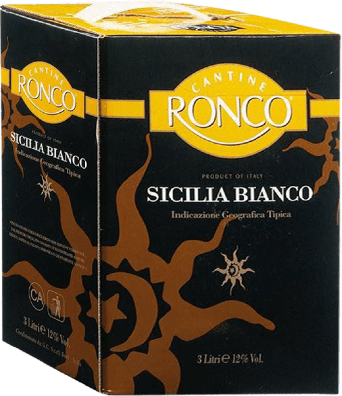 29,95 € 送料無料 | 白ワイン Ronco D.O.C. Sicilia シチリア島 イタリア Grecanico — グレカニコ, Catarratto — カタラット バッグ・イン・ボックス 3 L