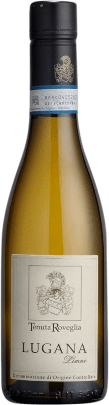 10,95 € Spedizione Gratuita | Vino Bianco Roveglia Limne D.O.C. Lugana lombardia Italia Trebbiano Mezza Bottiglia 37 cl Senza Alcol