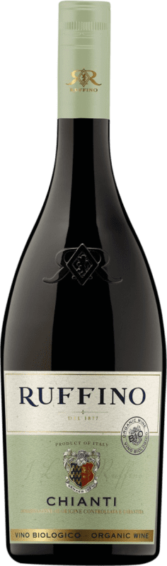 14,95 € 免费送货 | 红葡萄酒 Ruffino D.O.C.G. Chianti 意大利 Sangiovese Bio 生态 有机 天然 瓶子 75 cl 不含酒精