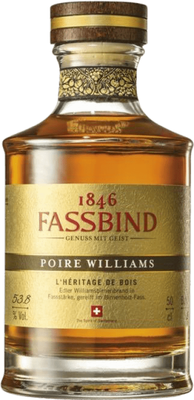 114,95 € Envio grátis | Aguardente Orujo S. Fassbind L'Heritage de Bois Williams Suíça Garrafa Medium 50 cl