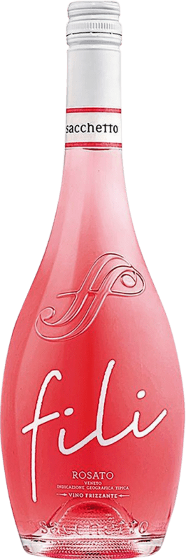 10,95 € Kostenloser Versand | Rosé Sekt Sacchetto Fili Frizzante — Perlwein I.G.T. Venezia Venecia Italien Merlot, Cabernet Sauvignon Flasche 75 cl