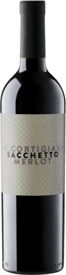 13,95 € Бесплатная доставка | Красное вино Sacchetto La Cortigiana Seco — Сухое I.G.T. Venezia Venecia Италия Merlot — Мерло, Cabernet Sauvignon — Каберне Совиньон 75 cl