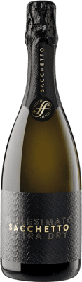 12,95 € Spedizione Gratuita | Spumante bianco Sacchetto Etichetta Nera Spumante Extra Dry Extra Secco I.G.T. Venezia Venecia Italia Chardonnay, Glera Bottiglia 75 cl