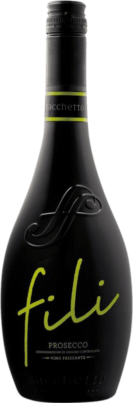 11,95 € Бесплатная доставка | Белое игристое вино Sacchetto Fili Brut — брют Frizzante — Слабо игристое D.O.C. Prosecco Venecia Италия Glera — Глера Бутылка 75 cl