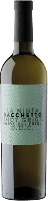 14,95 € Бесплатная доставка | Белое вино Sacchetto D.O.C. Friuli Grave Фриули-Венеция-Джулия Италия Pinot Gris — Пино Гри 75 cl