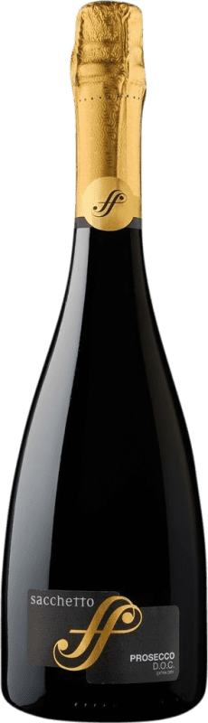 15,95 € Бесплатная доставка | Белое игристое вино Sacchetto Extra Dry — Экстра сухое D.O.C. Prosecco Фриули-Венеция-Джулия Италия Glera — Глера Бутылка 75 cl