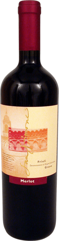 8,95 € Spedizione Gratuita | Vino rosso San Simone di Brisotto Prestige I.G.T. Friuli-Venezia Giulia Friuli-Venezia Giulia Italia Merlot Bottiglia 75 cl