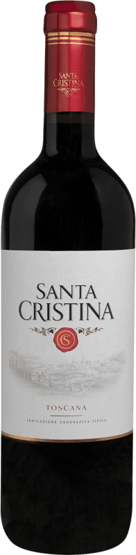 8,95 € 免费送货 | 红酒 Santa Cristina Rosso I.G.T. Toscana Marcas 意大利 Merlot, Sangiovese, Nebbiolo, Cabernet 瓶子 75 cl