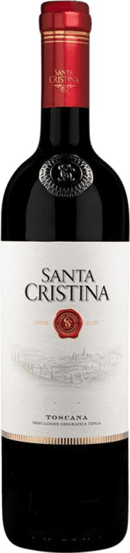 11,95 € Envío gratis | Vino tinto Santa Cristina Rosso I.G.T. Toscana Marcas Italia Merlot, Sangiovese, Nebbiolo, Cabernet Botella 75 cl