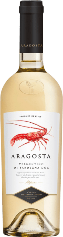10,95 € Envío gratis | Vino blanco Santa Maria di Palma Aragosta D.O.C. Vermentino di Sardegna Cerdeña Italia Botella 75 cl