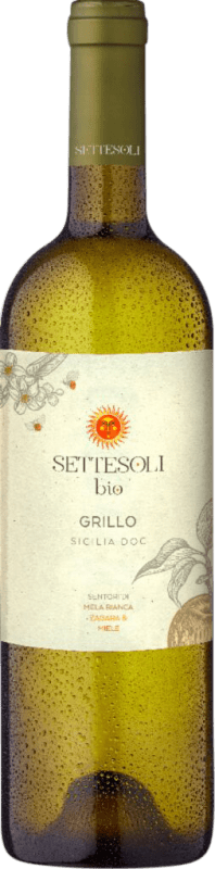 9,95 € Free Shipping | White wine Settesoli D.O.C. Sicilia Sicily Italy Grillo Organic Bottle 75 cl