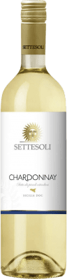 10,95 € Бесплатная доставка | Белое вино Settesoli D.O.C. Sicilia Сицилия Италия Chardonnay — Шардоне 75 cl