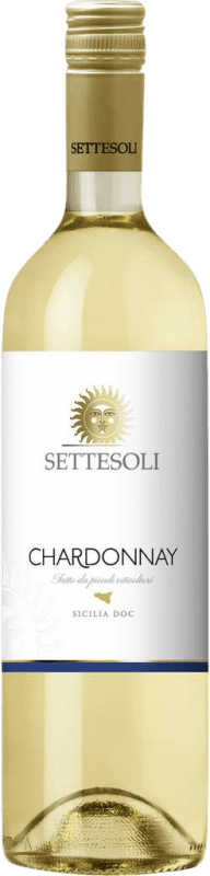 8,95 € Envío gratis | Vino blanco Settesoli D.O.C. Sicilia Sicilia Italia Chardonnay Botella 75 cl