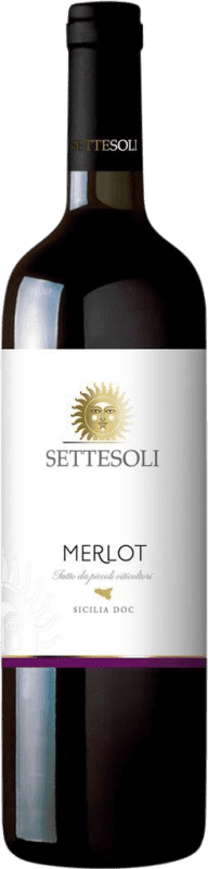 8,95 € Spedizione Gratuita | Vino rosso Settesoli D.O.C. Sicilia Sicilia Italia Merlot Bottiglia 75 cl