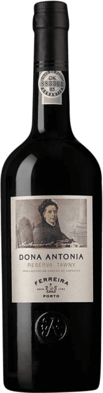23,95 € Envío gratis | Vino Generoso Fortificado Sogrape Ferreira Dona Antónia Tawny Reserva I.G. Porto Oporto Portugal Nebbiolo, Touriga Franca, Tinta Roriz, Tinta Amarela, Tinta Barroca Botella 75 cl