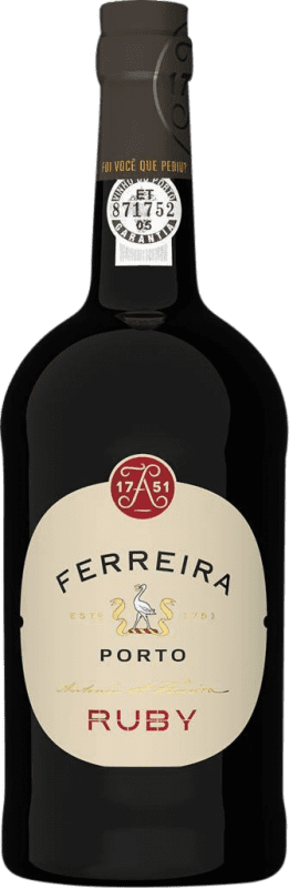 18,95 € Free Shipping | Fortified wine Sogrape Ferreira Ruby I.G. Porto Porto Portugal Nebbiolo, Touriga Nacional, Tinta Amarela, Tinta Cão, Tinta Barroca Bottle 75 cl