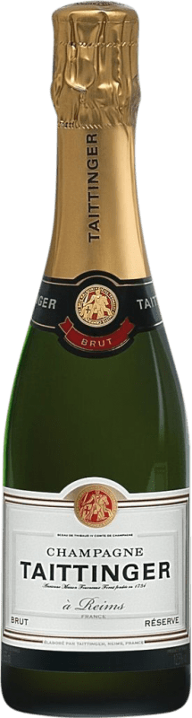 31,95 € Envío gratis | Espumoso Blanco Taittinger Brut Reserva A.O.C. Champagne Champagne Francia Pinot Negro, Chardonnay, Pinot Meunier Media Botella 37 cl