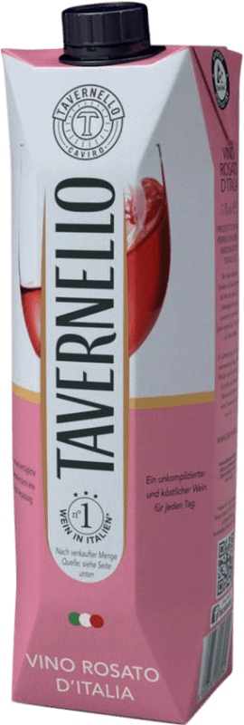 7,95 € Бесплатная доставка | Розовое вино Tavernello Rosato Tetrabrik Италия Sangiovese, Nebbiolo 1 L