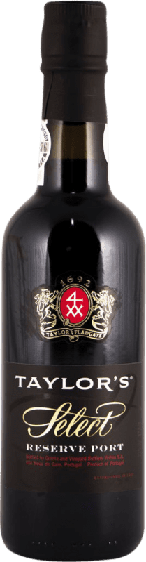 9,95 € 免费送货 | 加强葡萄酒 Taylor's Ruby — 红宝石波特, 甄选 I.G. Porto 波尔图 葡萄牙 Nebbiolo — 内比奥罗, Touriga Franca, Touriga Nacional, Tinta Cão, Tinta Barroca 半瓶装 37 cl