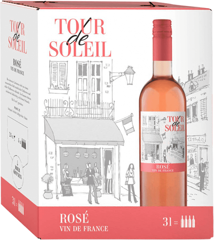 9,95 € Бесплатная доставка | Розовое вино Tour de Soleil Rosé Франция Syrah, Cinsault Bag in Box 3 L