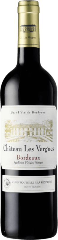 8,95 € Бесплатная доставка | Красное вино Univitis Château les Vergnes A.O.C. Bordeaux Бордо Франция Merlot — Мерло, Cabernet Sauvignon — Каберне Совиньон, Cabernet Franc — Каберне Фран 75 cl