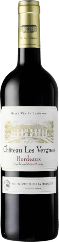 9,95 € Spedizione Gratuita | Vino rosso Univitis Château les Vergnes Rouge A.O.C. Bordeaux bordò Francia Merlot, Cabernet Sauvignon, Cabernet Franc Bottiglia 75 cl