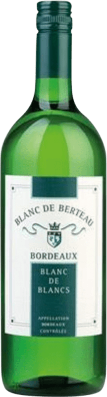 12,95 € Envio grátis | Vinho branco Univitis Blanc de Berteau Blanc de Blancs A.O.C. Bordeaux Bordeaux França Garrafa 1 L