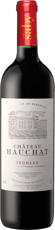 15,95 € Spedizione Gratuita | Vino rosso Familie Saby Château Hauchat A.O.C. Fronsac bordò Francia Merlot Bottiglia 75 cl
