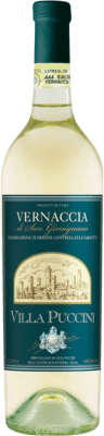 9,95 € Envio grátis | Vinho branco Villa Puccini D.O.C.G. Vernaccia di San Gimignano Tuscany Itália Vernaccia Garrafa 75 cl