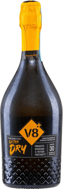15,95 € Envoi gratuit | Vin Mousseux Blanc V8 Sandro Extra Dry — Extra-Sec D.O.C. Prosecco Venecia Italie Glera Bouteille 75 cl