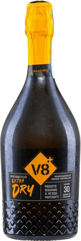 15,95 € Kostenloser Versand | Weißer Sekt V8 Sandro Extra Dry Extra Trocken D.O.C. Prosecco Venecia Italien Glera Flasche 75 cl