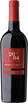 13,95 € Spedizione Gratuita | Vino rosso Vinosìa I.G.T. Salento Italia Merlot, Primitivo Bottiglia 75 cl