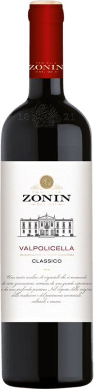 12,95 € Free Shipping | Red Wine Zonin Classic D.O.C. Valpolicella Venecia Italy Nebbiolo, Corvina, Molinara 75 cl