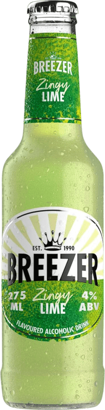 99,95 € 免费送货 | 盒装24个 朗姆酒 Bacardí Breezer Zingy 英国 小瓶装 27 cl Lima — 青柠