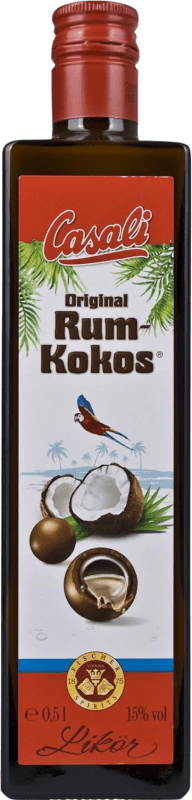 18,95 € Envío gratis | Crema de Licor Casali Rum Kokos Original Austria Botella Medium 50 cl Coco, Ron